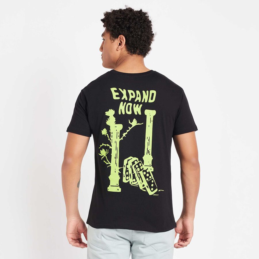 Round Neck T-Shirt, Black, large image number null