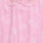 Girls' Bright Fuchsia Pink Round Neck Casual T-Shirt, गुलाबी, small