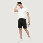 Men's Black Regular Fit Athletic Bermuda Shorts, Black, small