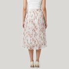 Women's Beige High-Waist Pleated Midi Skirt, Beige, small