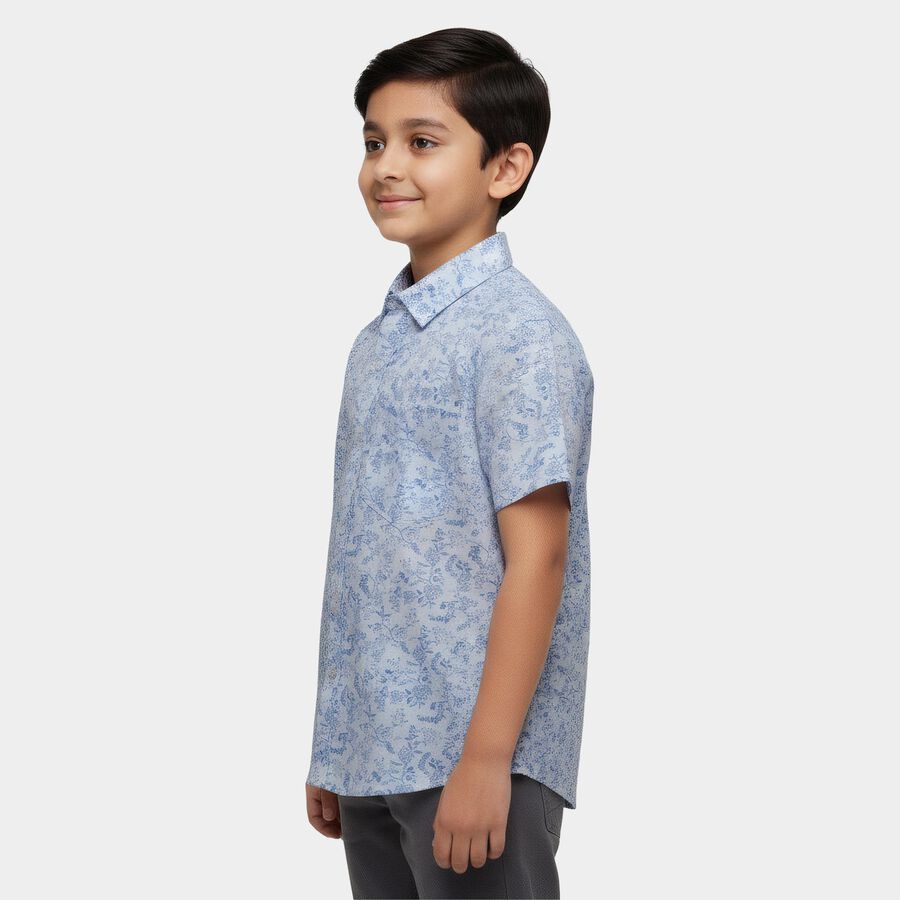 Boys Light Blue Cotton Classic Casual Shirt, Light Blue, large