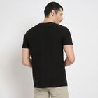 Men's Round Neck Half Sleeves T-Shirt , Black, small