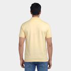 Men's Yellow Cotton Polo Neck Classic T-Shirt, Yellow, small