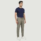 Men's Grey Slim Fit Casual Trousers, Light Grey, small