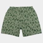 Girls' Green Regular Fit Printed Shorts, Light Green, small