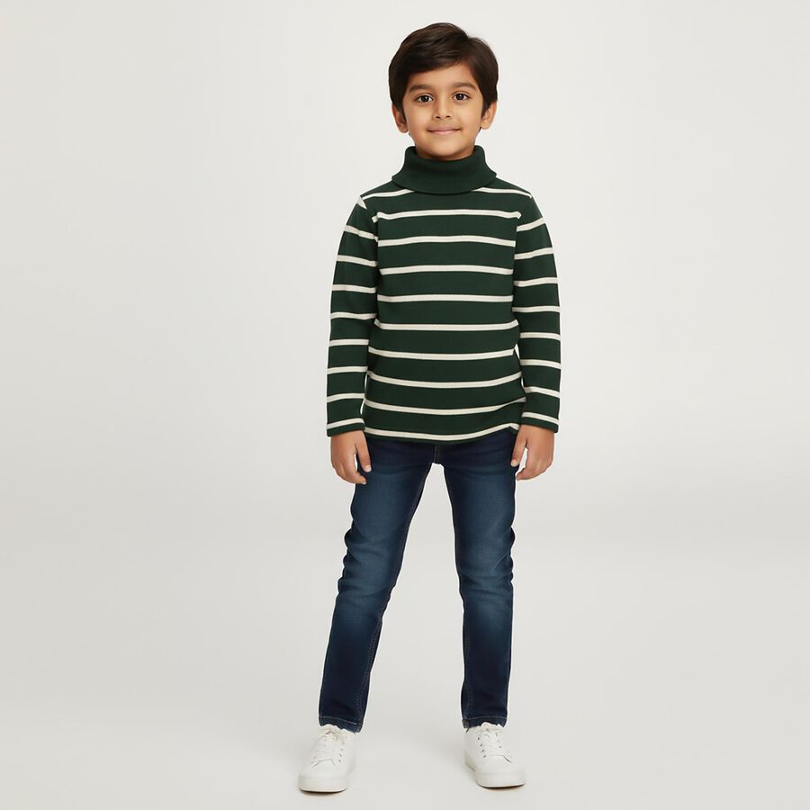 Boys' Pullover, Dark Green, large image number null