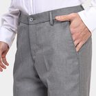 Men's Slim Fit Formal Trousers, हल्का ग्रे, small image number null