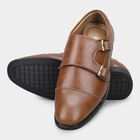 Men's Rich Chestnut Brown Monk Strap Formal Shoes, भूरा, small