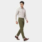 Men's Slim Fit Casual Trousers, ओलिव, small