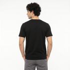 Men's Black Cotton Round Neck Regular T-Shirt, Black, small