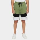 Boys' Olive Regular Fit Embroidered Bermuda Shorts, ओलिव, small
