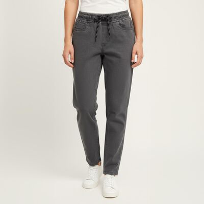 Boys' Charcoal Grey Regular Fit Jogger Jeans