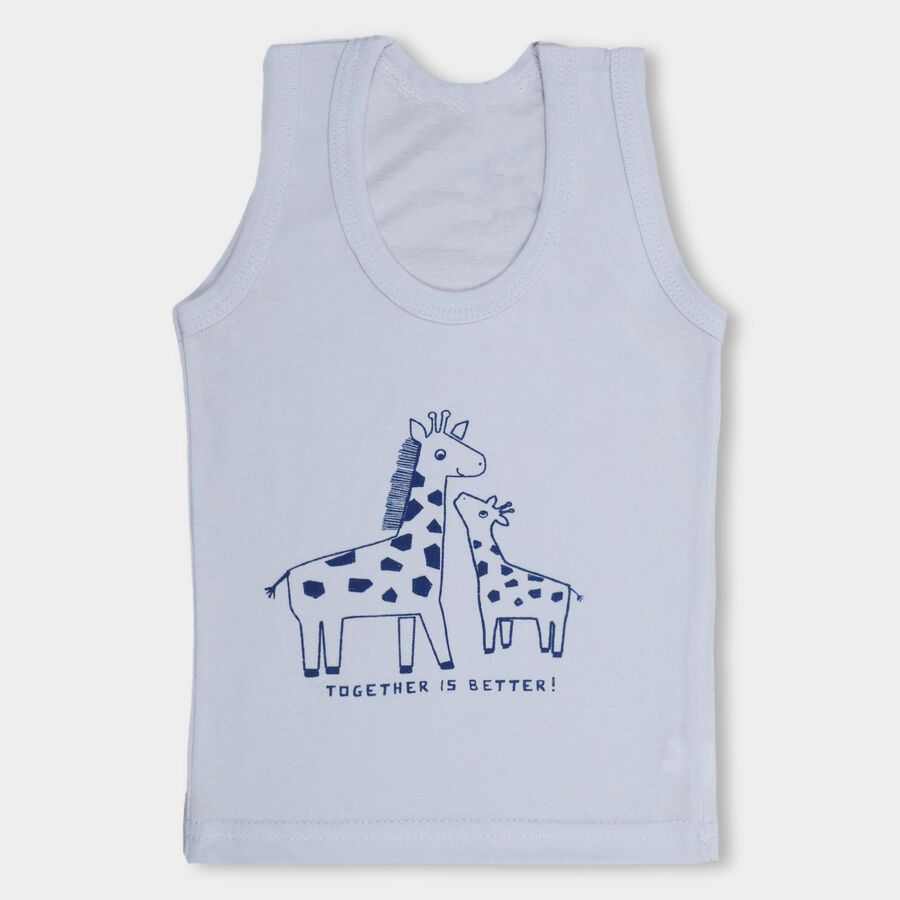 Infants' 100% Cotton Vest , Light Blue, large