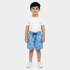 Boys Light Blue Regular Fit Printed Bermuda Shorts, Light Blue, small