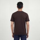 Men's Brown Cotton Round Neck Casual T-Shirt, भूरा, small