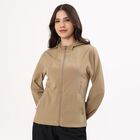 Women's Muted Beige Hooded Casual Jacket, Beige, small image number null