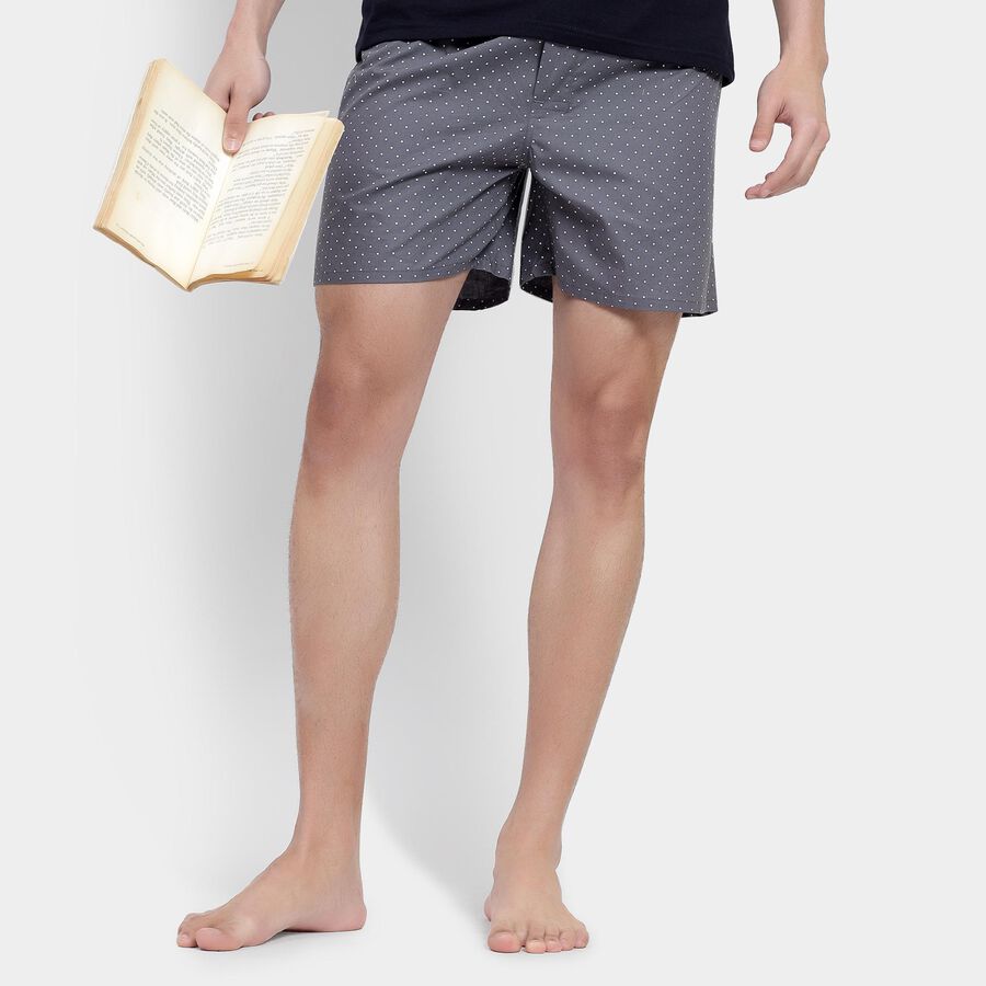 Men's 100% Cotton Boxers, Dark Grey, large