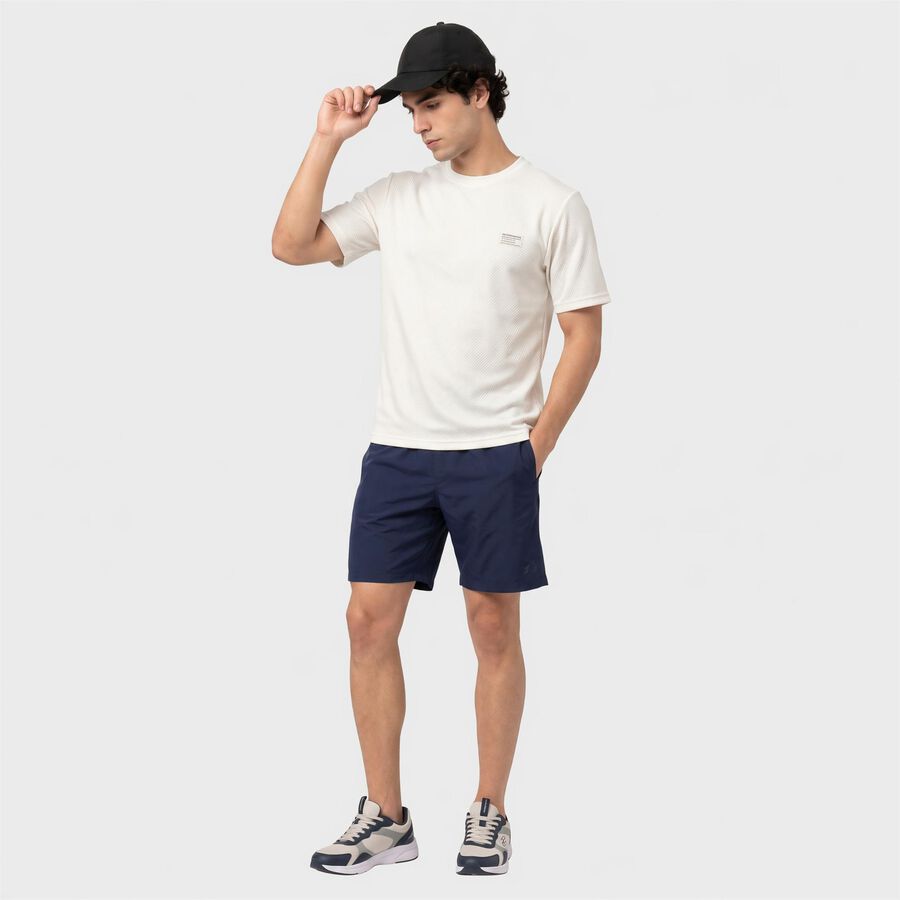 Men's White Crew Neck Regular Drifit T-Shirt, ऑफ व्हाइट, large