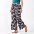 Women's Black Wide-Leg Solid Palazzos, काला, small