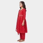 Girls' Wine Fusion Set with Dupatta Upper and Bottom Set, Wine, small