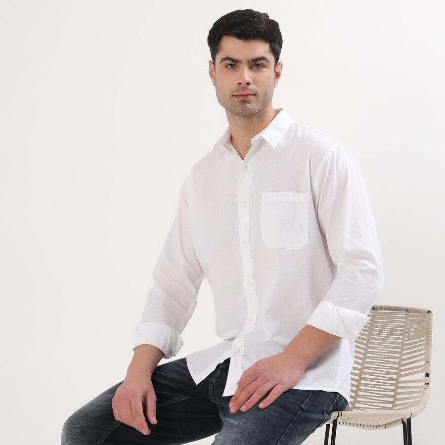 Men's Casual Shirt, सफ़ेद, large image number null