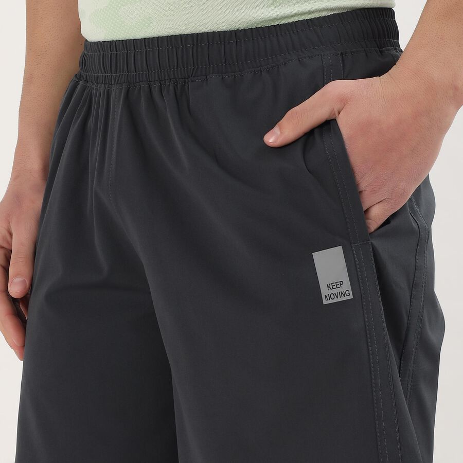 Men's Dark Charcoal Black Regular Fit Sports Bermuda Shorts, Dark Grey, large