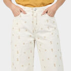 Women's White Straight Fit Classic Jeans, White, small