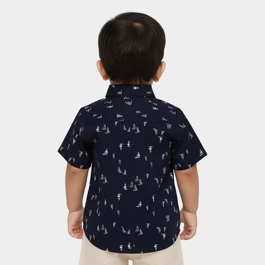 Infants' Navy Blue 100% Cotton Classic Shirt, Navy Blue, large