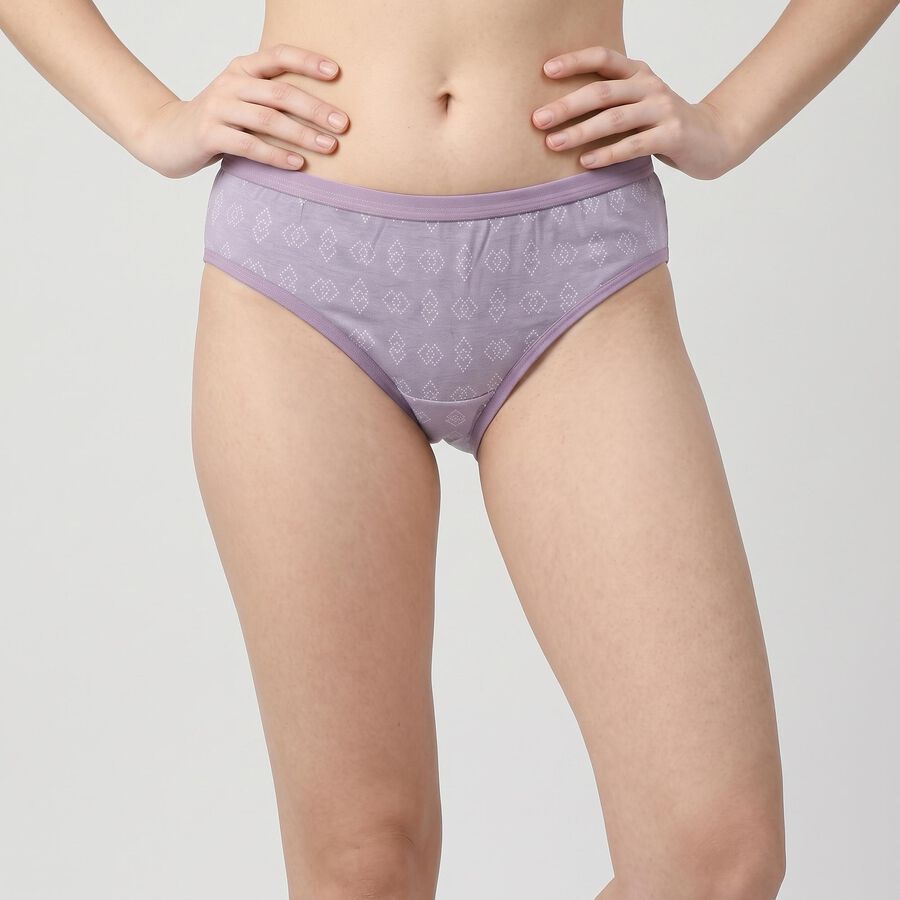 Women's Lavender Regular Fit Printed Panty, Lilac, large