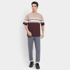 Men's Round Neck Half Sleeves T-Shirt , एक्रू मिश्रित, small