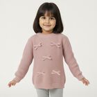 Girls' Light Pink Crew Neck Casual Pullover, Light Pink, small image number null