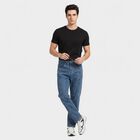 Men's Blue Straight Fit Faded Jeans, Mid Blue, small