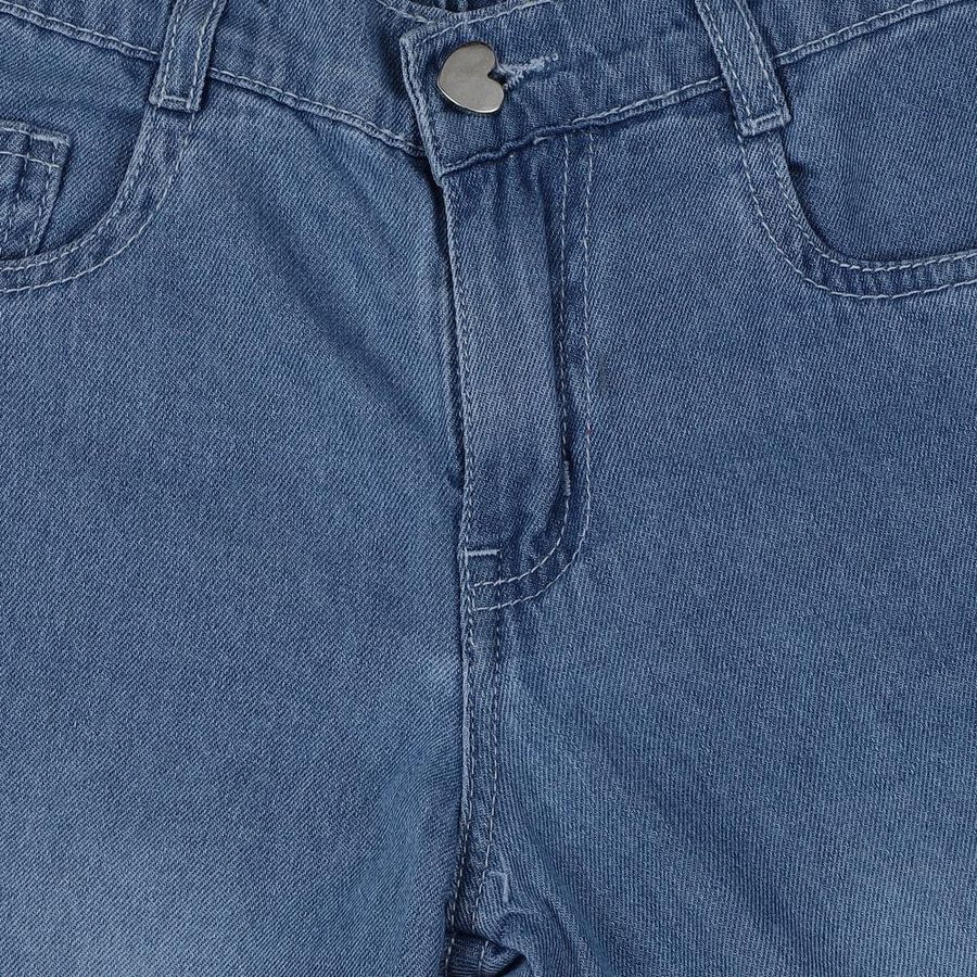 Girls' Blue Regular Fit Classic Jeans, Light Blue, large