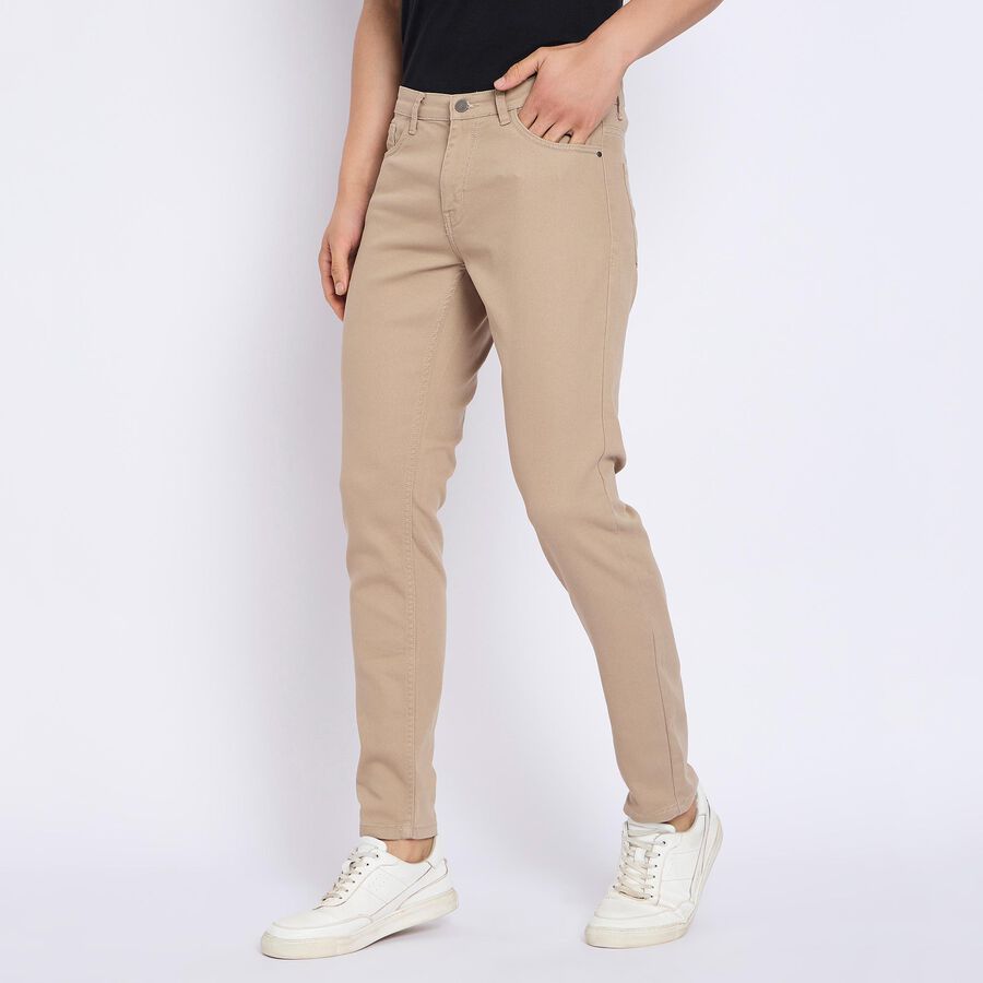 Men's Slim Fit Casual Trousers , Khaki, large image number null