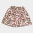 Girls' Multicolored Floral Printed A-Line Skirt, हल्का गुलाबी, small image number null