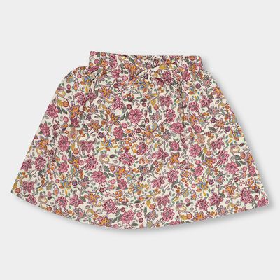 Girls' Multicolored Floral Printed A-Line Skirt