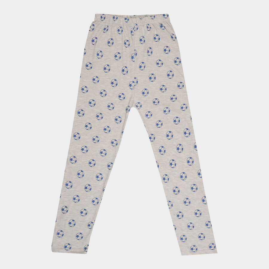 Boys All Over Print Pyjama, Melange Light Grey, large image number null
