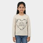Girls Grey Round Neck Regular Top, हल्का ग्रे, small