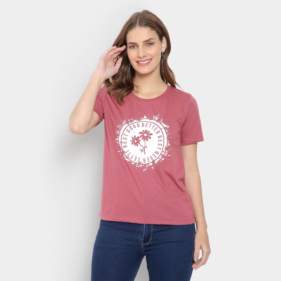 Round Neck T-Shirt, Purple, large image number null