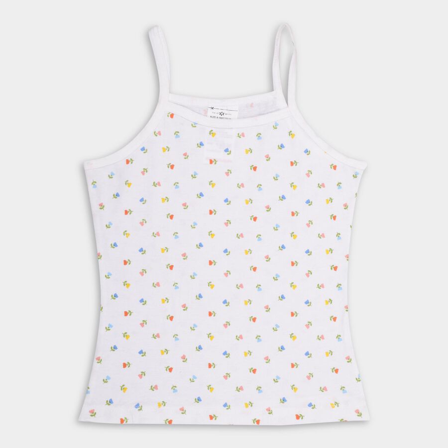 Girls' 100% Cotton Vest (Pack of 2), White, large image number null