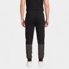 Men's Black Jogger Fit Panelled Track Pants, काला, small