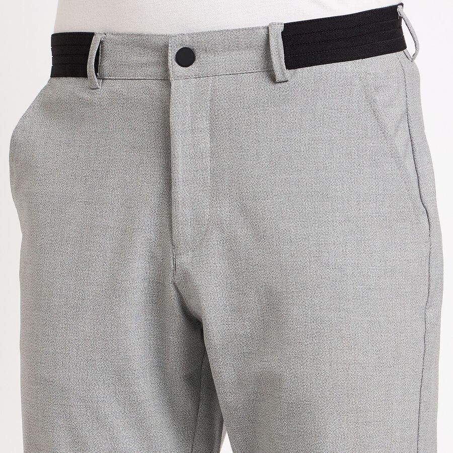 Men's Slim Fit Casual Trousers , हल्का ग्रे, large image number null