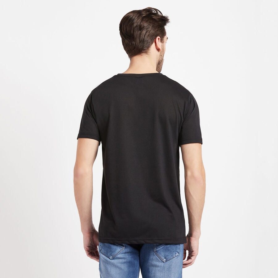 Round Neck T-Shirt, Black, large image number null