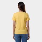 Women's Yellow Round Neck Casual T-Shirt, Yellow, small