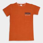 Boys Cotton Solid T-Shirt, रस्ट, small image number null