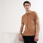 Men's Polo Collared Half Sleeves T-Shirt, गहरा पीला, small image number null