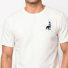 Men's White Round Neck Regular T-Shirt, White, small