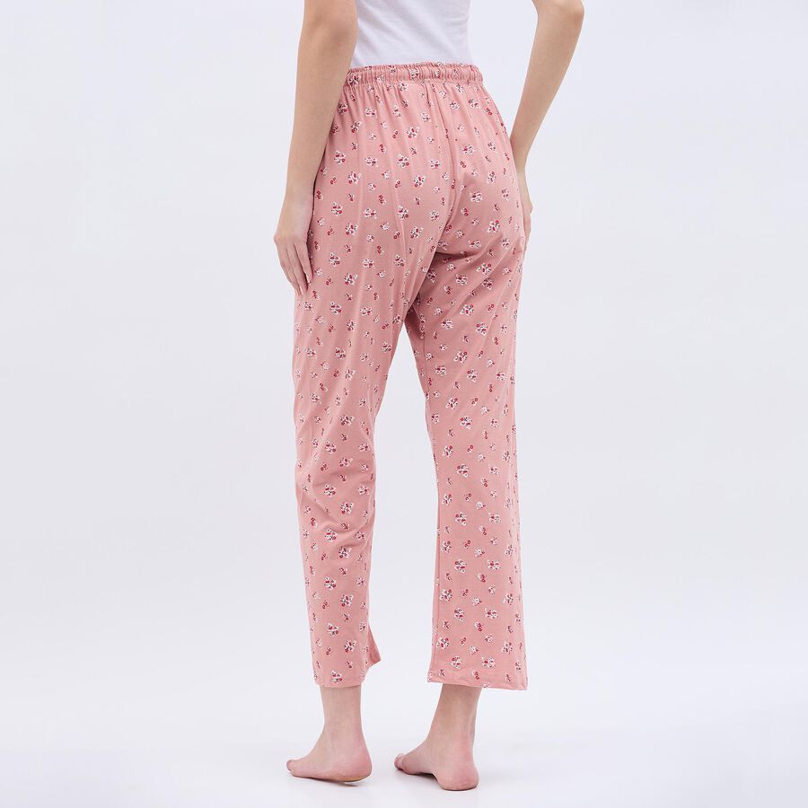 Women's Dusty Rose Floral Printed Elastic Waist Pyjama, मूँगा (कोरल), large image number null