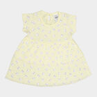Infants Cotton Printed Frock, Yellow, small image number null