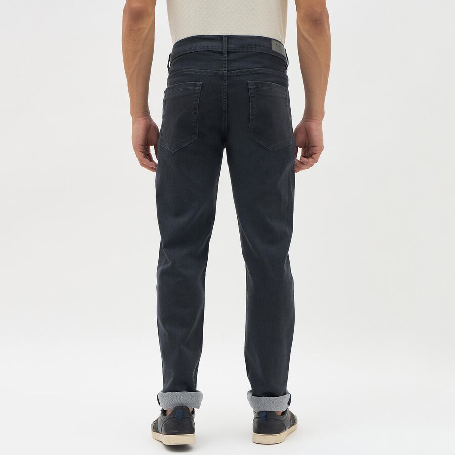 Men's Jet Black Slim Fit Classic Jeans, Dark Grey, large